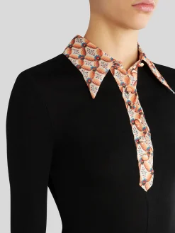 ETRO Abiti<ABITO CHEMISIER CON BORDATURE FLOREALI Nero