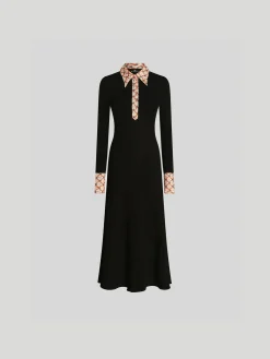 ETRO Abiti<ABITO CHEMISIER CON BORDATURE FLOREALI Nero