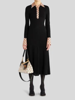 ETRO Abiti<ABITO CHEMISIER CON BORDATURE FLOREALI Nero