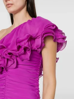 ROTATE BIRGER CHRISTENSEN Abiti<ABITO CHIFFON ASYMMETRIC Fuxia