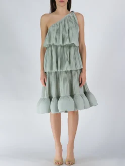 LANVIN Abiti<ABITO CORTO MONOSPALLA PLISSETTATO Verde