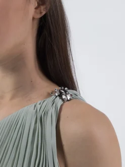 LANVIN Abiti<ABITO CORTO MONOSPALLA PLISSETTATO Verde