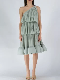 LANVIN Abiti<ABITO CORTO MONOSPALLA PLISSETTATO Verde