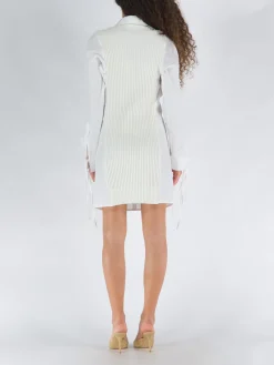 ANDREADAMO Abiti<ABITO CORTO WITH RIBBED KNIT Bianco