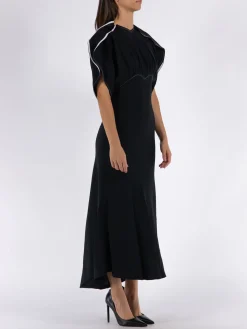 VICTORIA BECKHAM Abiti<ABITO GATHERED DOLMAN MIDI Nero