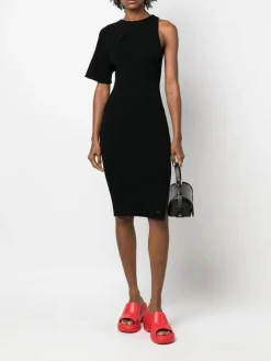 COURREGES Abiti<ABITO LONG ASYMETRICAL Nero