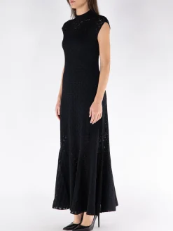 LANVIN Abiti<ABITO MIDI A-LINE BODYCON Nero