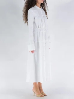 JIL SANDER Abiti<ABITO MIDI CON BOTTONI Bianco
