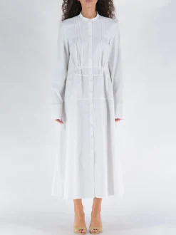 JIL SANDER Abiti<ABITO MIDI CON BOTTONI Bianco