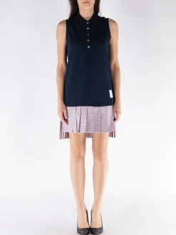 THOM BROWNE Abiti<ABITO MINI CLASSIC PIQUE CHECK Bianco, Nero, Rosso