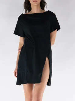 COURREGES Abiti<ABITO MINI COLLO A BARCA Nero