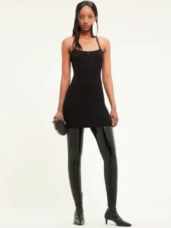 COURREGES Abiti<ABITO MINI IN MAGLIA STRAP RIB Nero