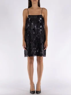 ROTATE BIRGER CHRISTENSEN Abiti<ABITO MINI SEQUIN SLIP Nero