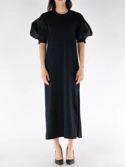 SACAI Abiti<ABITO NYLON TWILL X COTTON JERSEY Nero