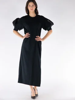 SACAI Abiti<ABITO NYLON TWILL X COTTON JERSEY Nero
