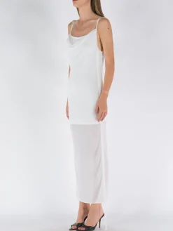 DION LEE Abiti<ABITO SHEER DRAPE Bianco