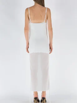 DION LEE Abiti<ABITO SHEER DRAPE Bianco