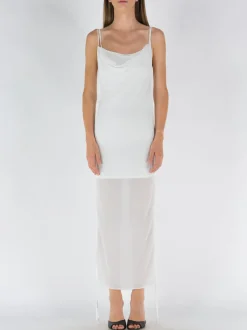 DION LEE Abiti<ABITO SHEER DRAPE Bianco