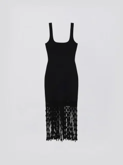 SIMKHAI Abiti<ABITO SIGNA LATTICE FRINGE Nero