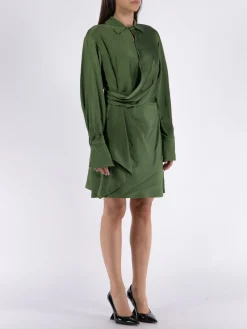 SIMKHAI Abiti<ABITO TALIT DRAPED FRONT Verde