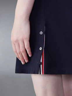 THOM BROWNE Abiti<ABITO V NECK WITH RWB CRICKET STRIPE Blu