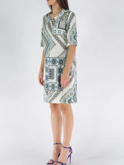 Abiti<ABITO VISCOSA FOULARD Azzurro, Bianco, Giallo, Nero