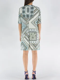 Abiti<ABITO VISCOSA FOULARD Azzurro, Bianco, Giallo, Nero