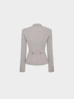 ALESSANDRA RICH Giacche<BLAZER SEQUIN TWEED Grigio