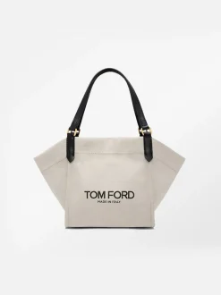 TOM FORD Borse A Spalla<BORSA CANVAS MEDIUM SMOOTH LEATHER CALF Bianco, Nero