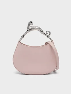 LANVIN Borse A Spalla<BORSA HOBO CAT Grigio, Rosa
