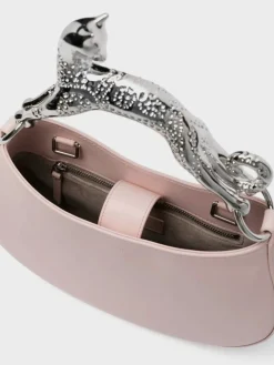 LANVIN Borse A Spalla<BORSA HOBO CAT Grigio, Rosa