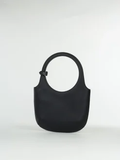COURREGES Borse A Mano<BORSA HOLY GRAINED LEATHER Nero