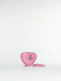 VIVIENNE WESTWOOD. Borse A Spalla<BORSA SHINY MINI HEART Grigio, Rosa