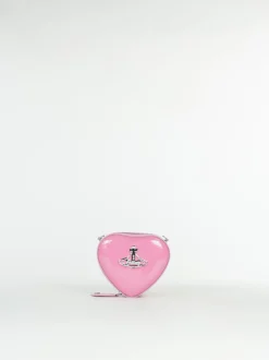 VIVIENNE WESTWOOD. Borse A Spalla<BORSA SHINY MINI HEART Grigio, Rosa