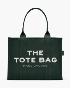 MARC JACOBS Borse Shopping<BORSA THE LARGE TOTE CANVAS Bianco, Verde
