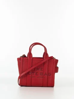MARC JACOBS. Borse A Mano<BORSA THE LEATHER MINI TOTE Rosso