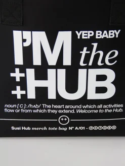 SUSI HUB MERCH Borse<BORSA TOTE I'M THE HUB Bianco, Nero