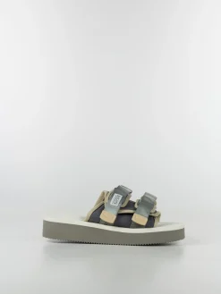SUICOKE Sandali<CAIBATTA MOTO PO Beige, Bianco, Grigio