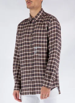 DSQUARED Camicie<CAMICIA Azzurro, Bianco, Marrone, Rosso