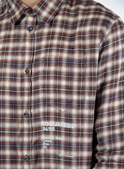 DSQUARED Camicie<CAMICIA Azzurro, Bianco, Marrone, Rosso