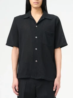 OUR LEGACY Camicie<CAMICIA A MANICHE CORTE Nero