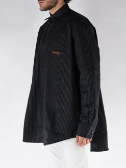 VETEMENTS Camicie<CAMICIA A RIGA CON TASCA Bianco, Nero, Rosso