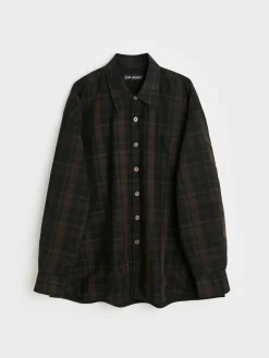 OUR LEGACY Camicie<CAMICIA BORROWED Marrone, Nero