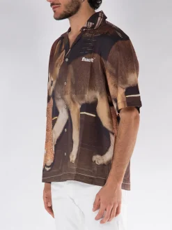 FUCT. Camicie<CAMICIA CAMP ALL OVER Marrone