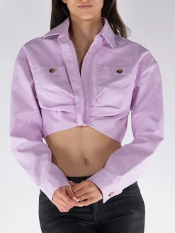 OFF-WHITE Camicie<CAMICIA CARGO CROPPED TWIST-FRONT Rosa