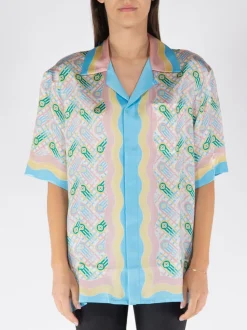 CASABLANCA Camicie<CAMICIA CUBAN COLLAR Azzurro, Giallo, Rosa