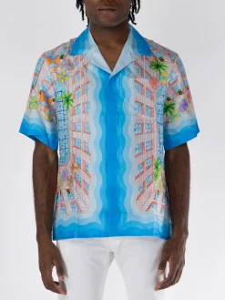 CASABLANCA Camicie<CAMICIA CUBAN COLLAR SHORT SLEEVE Arancione, Bianco, Giallo, Verde