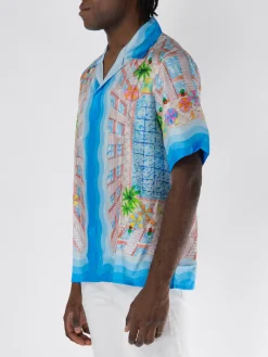 CASABLANCA Camicie<CAMICIA CUBAN COLLAR SHORT SLEEVE Arancione, Bianco, Giallo, Verde
