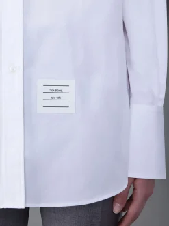 THOM BROWNE Camicie<CAMICIA EXAGGERATED EASY FIT POINT COLLAR Bianco