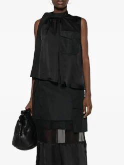 SACAI Camicie<CAMICIA FABRIC COMBO Nero